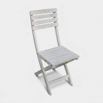 COSMA Milani Home - Silla Blanca Plegable Sin Brazos De Madera Para Exteriores Mod.dalila