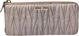 Miu Miu Pre-owned Leren Portemonnee - Dames - Vintage Accessoires - Paars - ONE Size - Leer - Vintage