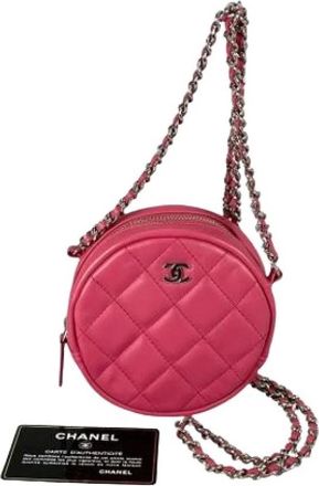 Chanel Pre-owned Matelasse A70657 Schoudertas - Dames - Vintage Mini Tas - Roze - ONE Size - Leer - Vintage