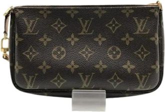 Louis Vuitton Tweedehands Canvas Louis Vuitton tassen - Dames - Vintage Clutch - Bruin - ONE Size - Vintage