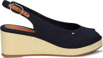 Tommy Hilfiger Slingback espadrilles met sleehak - Blauw