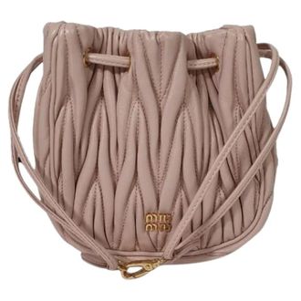 Miu Miu Pre-owned Bucket Bags, female, Pink, Size: ONE SIZE Pre-owned Matelass&eacute; Bucket Bag