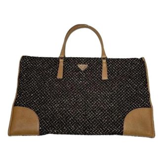Prada Pre-owned Tote Bags, female, Brown, Size: ONE SIZE Pre-owned Wool Vintage Tote Bag
