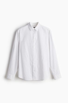 H&M Hemd aus Leinenmix in Regular Fit - White