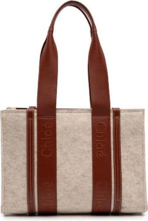 Chlo&eacute; Pre-owned Tote Bags, female, Brown, Size: ONE SIZE Pre-owned The Woody Tote