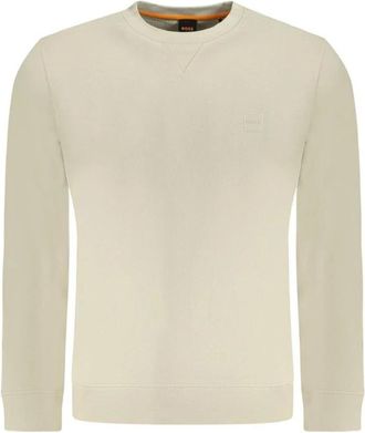 HUGO BOSS Katoenen trui met ronde hals - Heren - Sweatshirts & Hoodies - Beige - Maat: XL Katoen