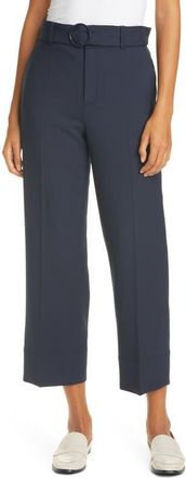 Club Monaco Enamel Ring Belted Ankle Pants in Aviator Navy at Nordstrom, Size 10