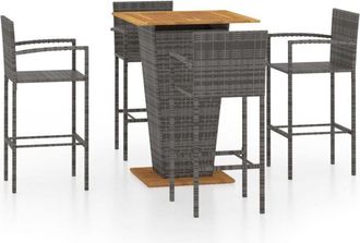 Les Tendances Juego De Barra De Jard&iacute;n Gris De 5 Piezas 020013409