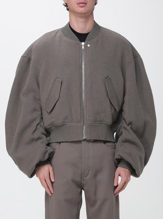 Rick Owens Oversized Padded Virgin Wool Bomber Jacket with Ribbed High Neck