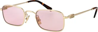 Miu Miu Womens Sunglasses 0mu A53s Pale Gold Metal