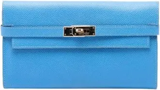 Herm&egrave;s Pre-owned Kelly Portemonnee - Dames - Vintage Accessoires - Blauw - ONE Size - Leer - Vintage