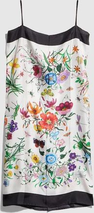 Gucci Printed Silk Twill Dress, White
