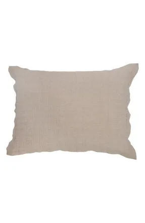 Pom Pom at Home Owen Quilted Linen Pillow Sham in Flax at Nordstrom, Size Standard