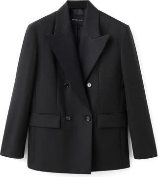 Mango x Kaia Gerber Wool Blend Blazer in Black at Nordstrom Rack, Size Medium