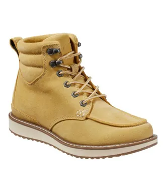 L.L.Bean L. L.Bean Stonington Boots Womens Light Gold Suede Moc Toe Chukka JOBB1240