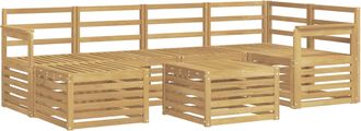 vidaXL Conjunto De Sof&aacute;s De Exterior 7 Uds. Blanco Poli&eacute;ster Vidaxl