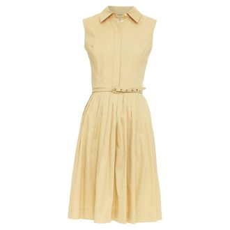 Oscar De La Renta Oscar De La Renta cotton blend pleated shirt dress