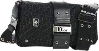 Dior Pre-owned Trotter Canvas Schoudertas - Dames - Vintage Schoudertas - Zwart - ONE Size - Leer - Vintage