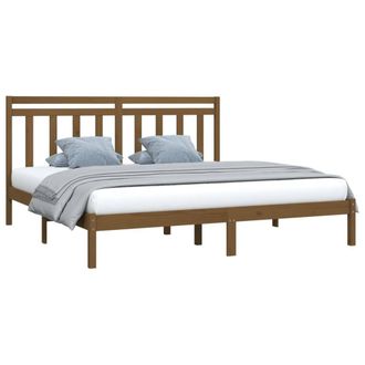 Berkfield Home Beautiful Bed Frame Honey Brown Solid Wood 200x200 cm