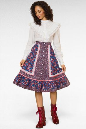 ModCloth Isabella Romantic Prairie Midi Skirt in Circes Crown at Nordstrom, Size X-Small