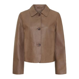 Notyz Chaqueta de cuero - Jackets - Mujer - Marr&oacute;n - 3XL