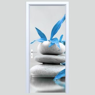 OEM Adhesivo De Tela Para Puerta, Piedras Zen Grises, 203pd