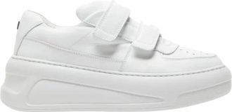 Acne Studios Witte leren Velcro sneakers gezichtsdetail - Dames - Sneakers - Wit - 44 EU - Leer - Schoenen