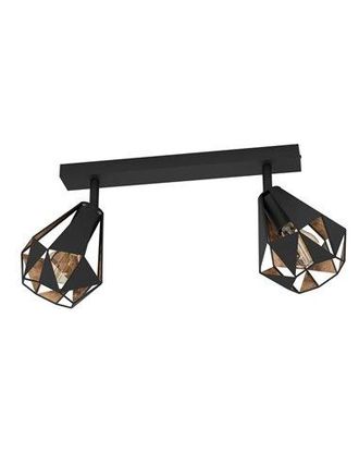 Eglo Eglo Iluminaci&oacute;n Regleta Spot Carlton 7 Negro Y Cobre Envejecido 2xe27 (no Incl.) 420mm
