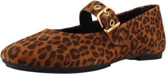 FitFlop Delicato Suede Leopard Mary - Dames - Ballerinas - Veelkleurig - 40 EU - Leer - Schoenen