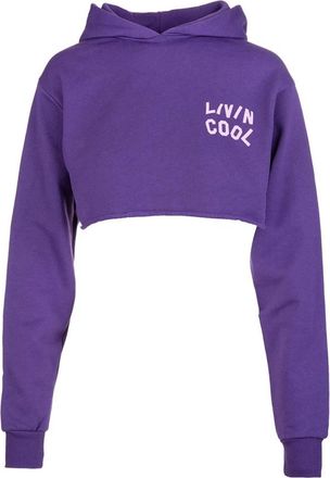 Livincool Paarse Orchidee Crop Hoodie Artwork - Dames - Hoodies - Paars - S - Hoodies & sweatvesten