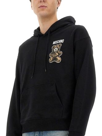 Moschino Teddy Bear Embroidered Hoodie - Black