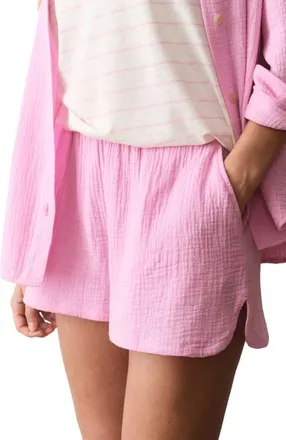 Marine Layer Isla Double Cloth Cotton Shorts in Lavender at Nordstrom, Size X-Small
