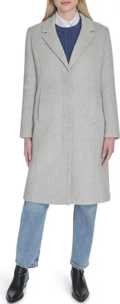 Cole Haan Slick Wool Blend Coat in Light Grey at Nordstrom, Size 10