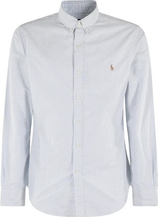Polo Ralph Lauren Gestreept Oxford Overhemd Lange Mouw - Heren - Casual Overhemden - Wit - 2XL - Katoen - Overhemden