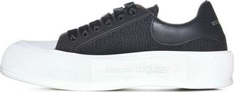 Alexander McQueen Deck Lace Up Plimsoll Sneakers Core Black White 711098W4UB31000