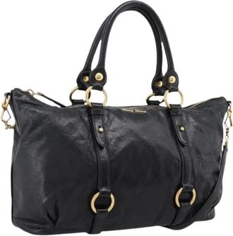 Miu Miu Pre-owned Hand Bag - Dames - Vintage Handtas - Zwart - ONE Size - Leer - Vintage