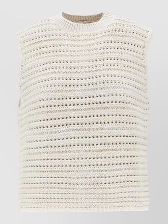 Emporio Armani crew neck open knit sleeveless top