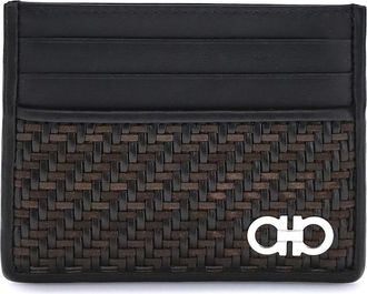 Ferragamo Woven Gancini Card Holder