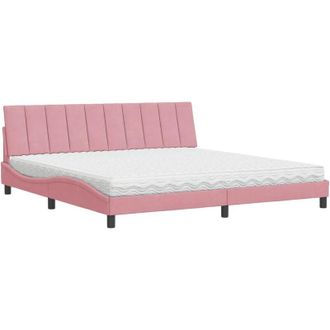 vidaXL Vidaxl - Cama Con Colch&oacute;n Terciopelo Rosa 200x200 Cm