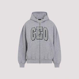Balenciaga Grey Small Fit Zip-Up Cotton Sweatshirt