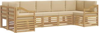 vidaXL Conjunto De Sof&aacute;s De Exterior 7 Uds. Y Beige Poli&eacute;ster Vidaxl