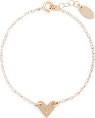 Nashelle Initial Heart Bracelet in Gold-U at Nordstrom