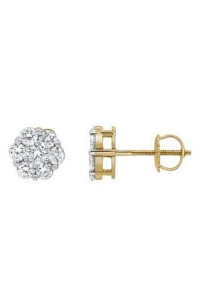 LuvMyJewelry Lab Grown Diamond Cluster Stud Earrings in 14K Yellow Gold at Nordstrom Rack