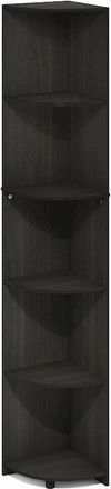 Furinno Econ 5-Tier Corner Shelf Bookcase, Bookshelf, Espresso