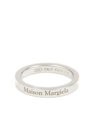 Maison Margiela logo-reference ring - unisex - Sterling Silver - 3