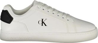 Calvin Klein Witte Leren Heren Sneaker - Heren - Sneakers - Wit - 44 EU - Leer - Schoenen