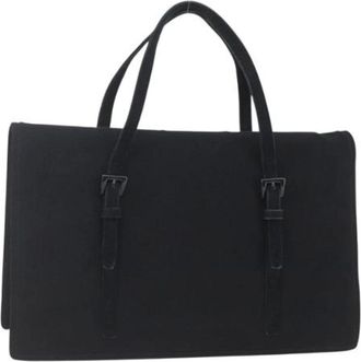 Prada Pre-owned Handbags, female, Black, Size: ONE SIZE Pre-owned Cotton Handbag