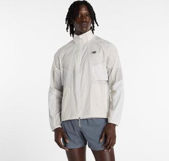 New Balance Mens RC Jacket in Grey Polywoven, size X-Large