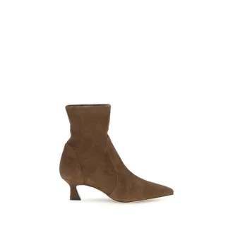 Stuart Weitzman Brown Calf Leather Bos Taurus Ankle Womens Boots