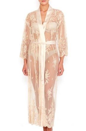 Rya Collection Darling Sheer Lace Robe in Champagne at Nordstrom Rack, Size X-Small/small